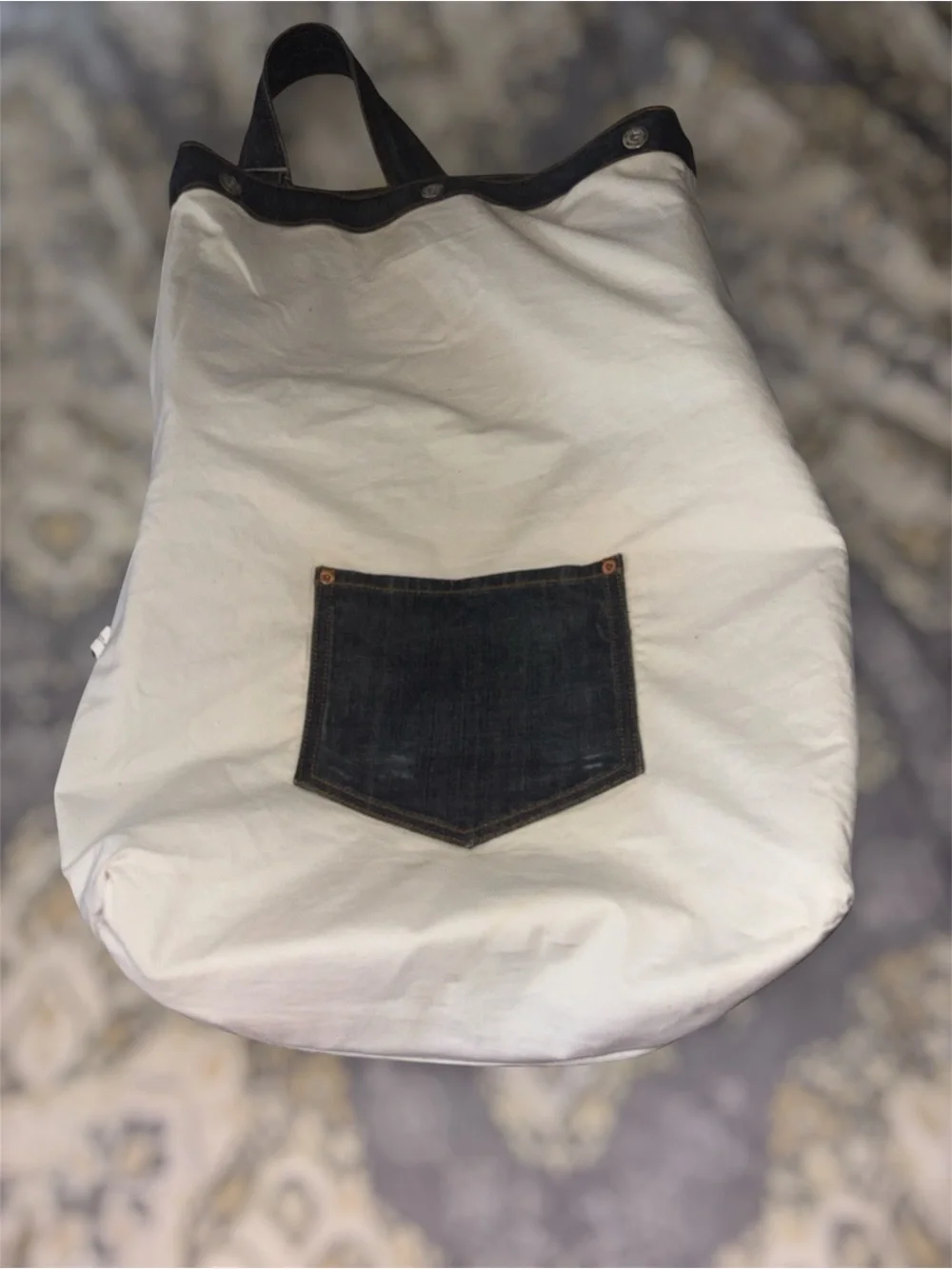 GAP Y2K Dark Denim Worker Bag in Blue /Charcoal